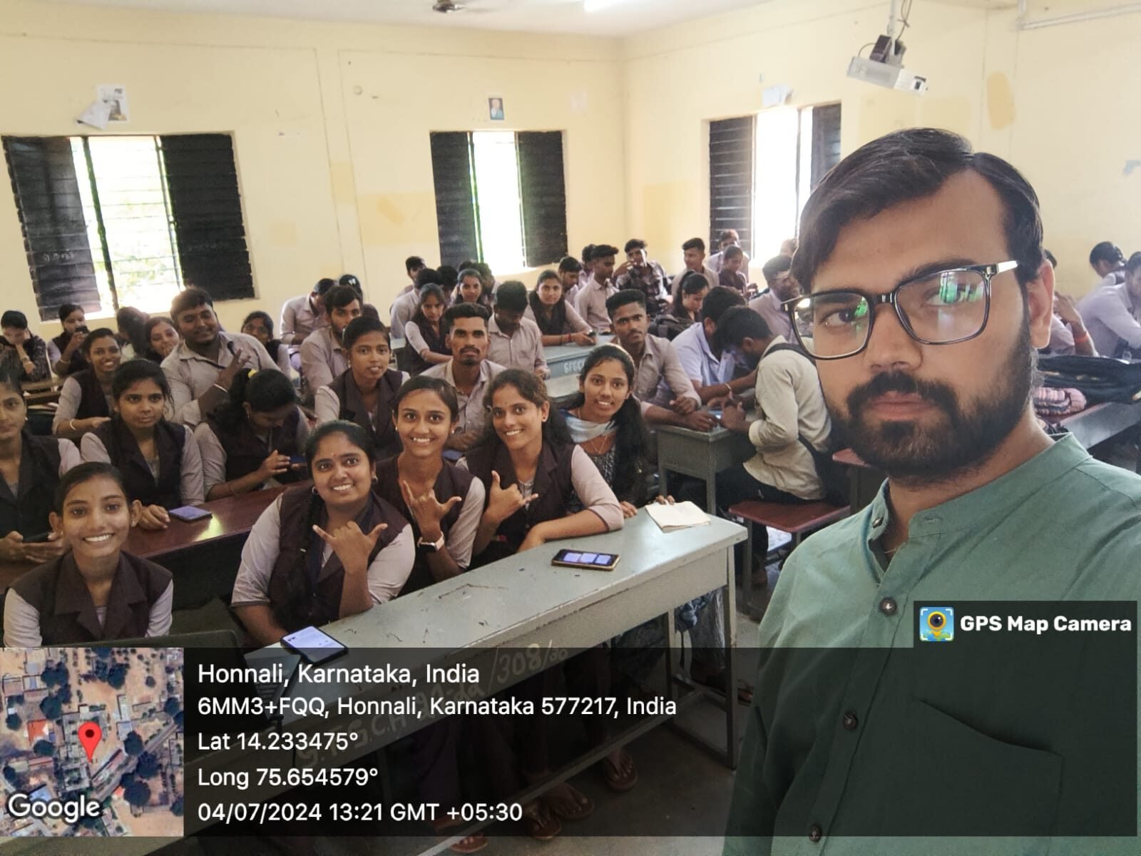 A college session in Honnali, Karnataka